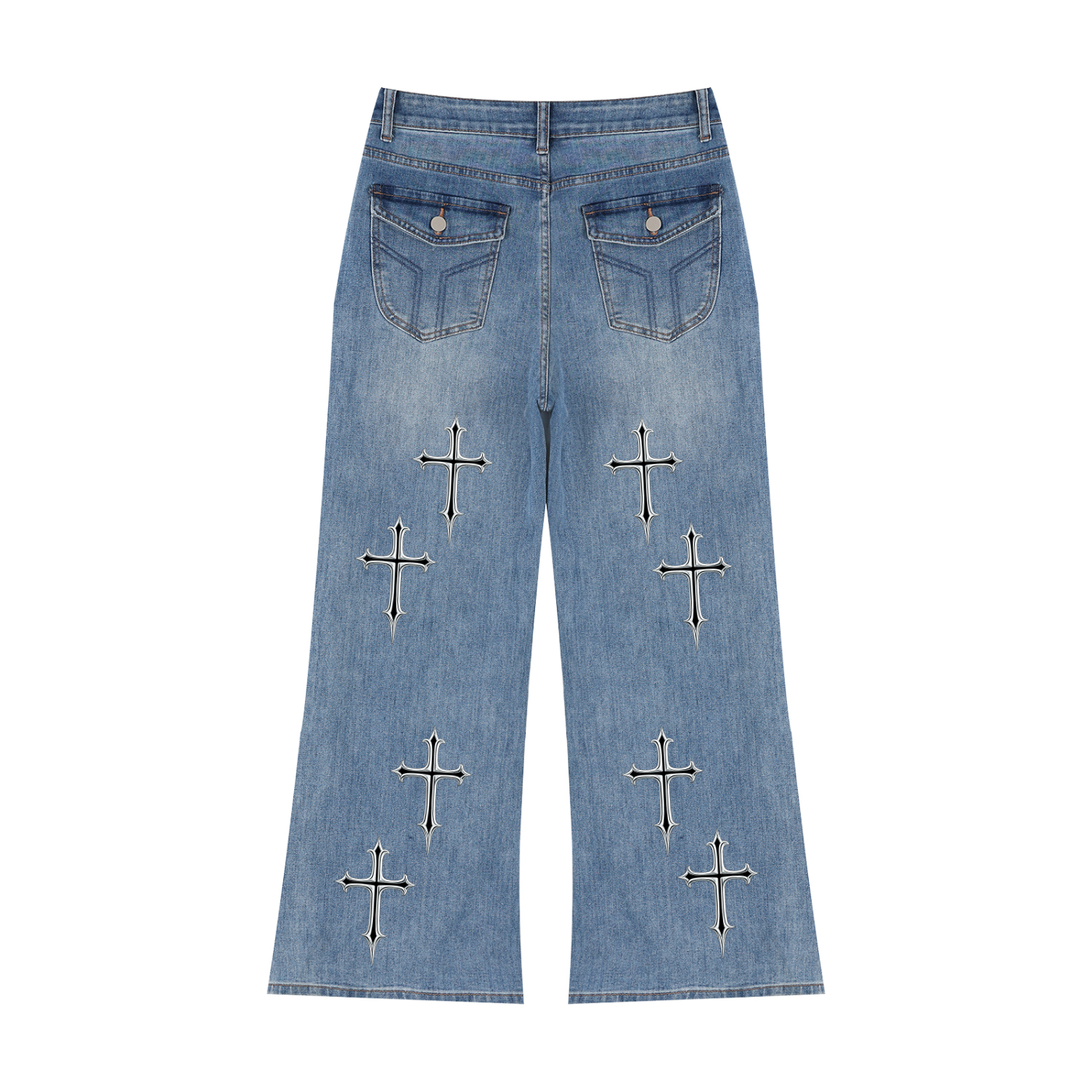 BBY Women’s Vintage Washed Flared Jeans