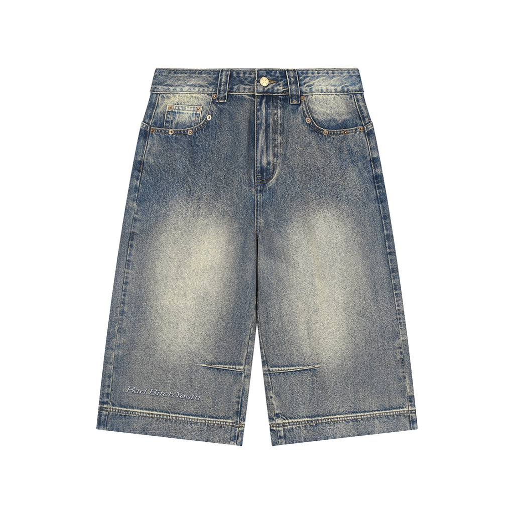 BBY Vintage Wash Baggy Denim Shorts