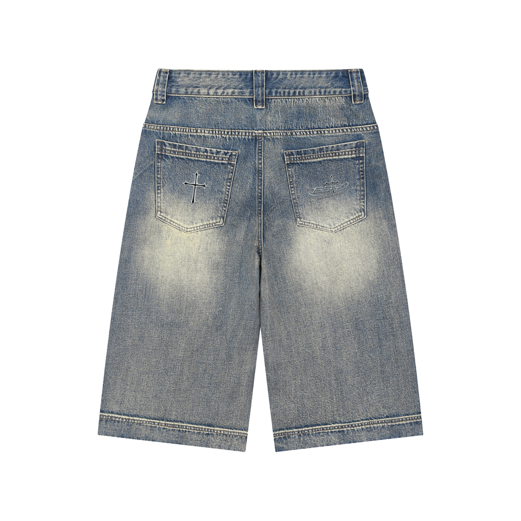 BBY Vintage Wash Baggy Denim Shorts